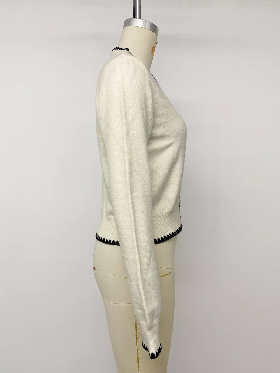 black regular cardigan with v-neck