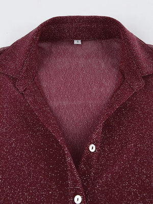 Grey slim button-down shirt with collared
