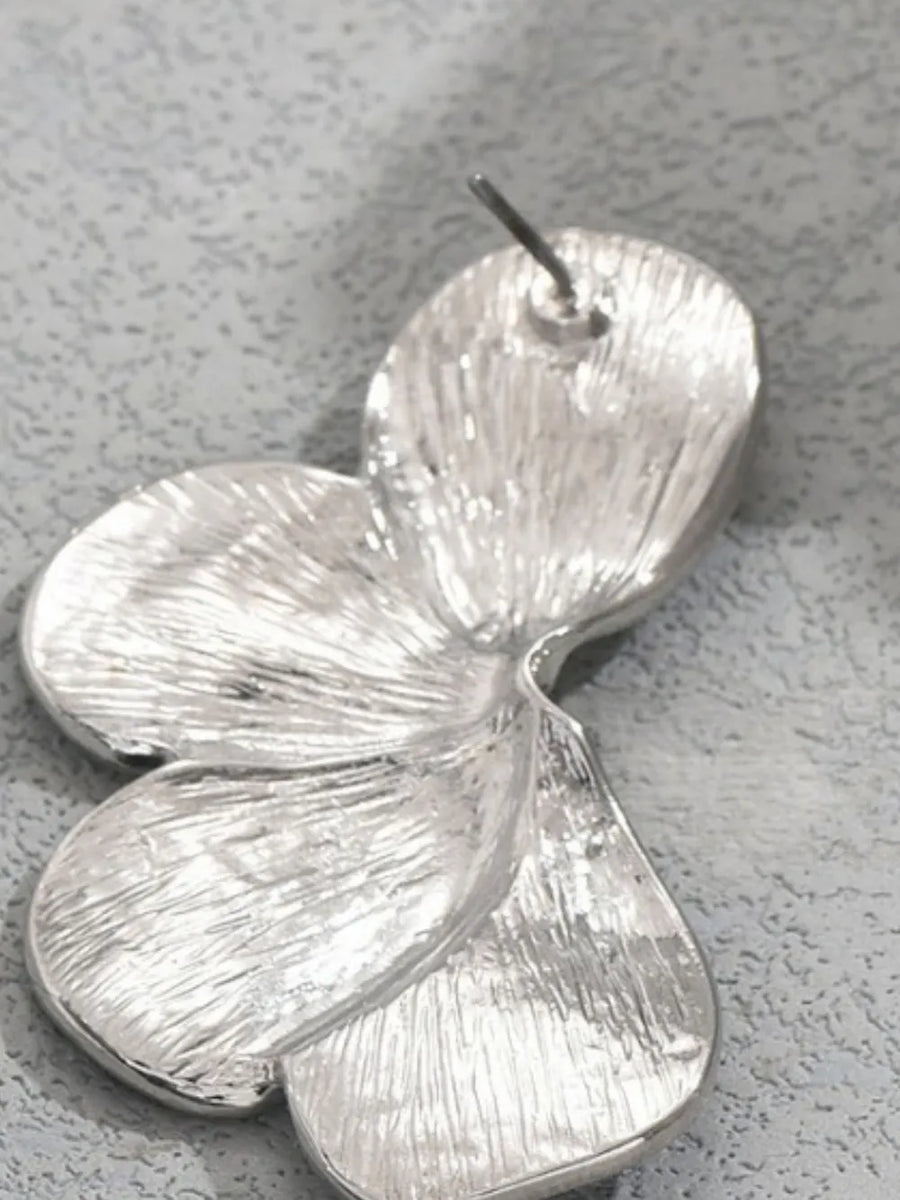 silver earrings with drop and post-back
