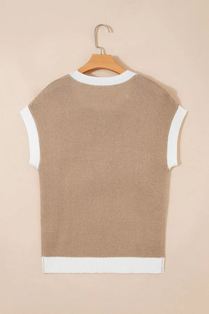 western pullover sweater in Mocha with crew neck