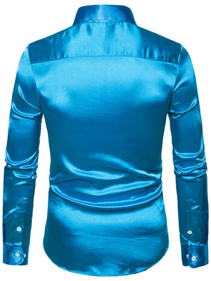 glam button-up shirt in Blue with collared