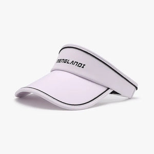 Visor with contrast piping and text detail, light purple