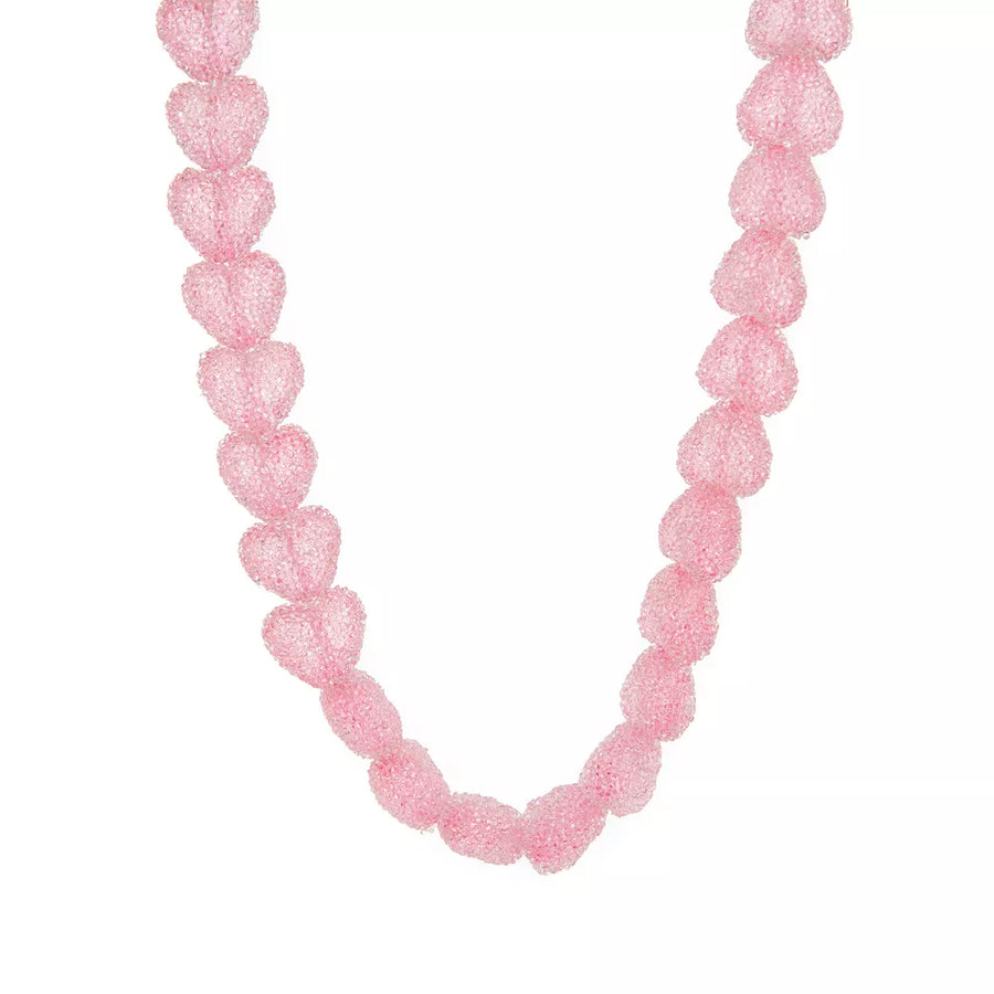necklace in Pink Purple with layered design and choker
