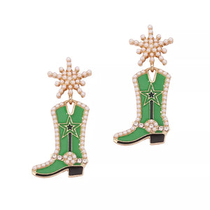 earrings in Milky White with dangle and dangle