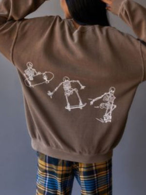 sweatshirt featuring graphic print in white with 100% polyester Care instructions: Machine wash cold texture