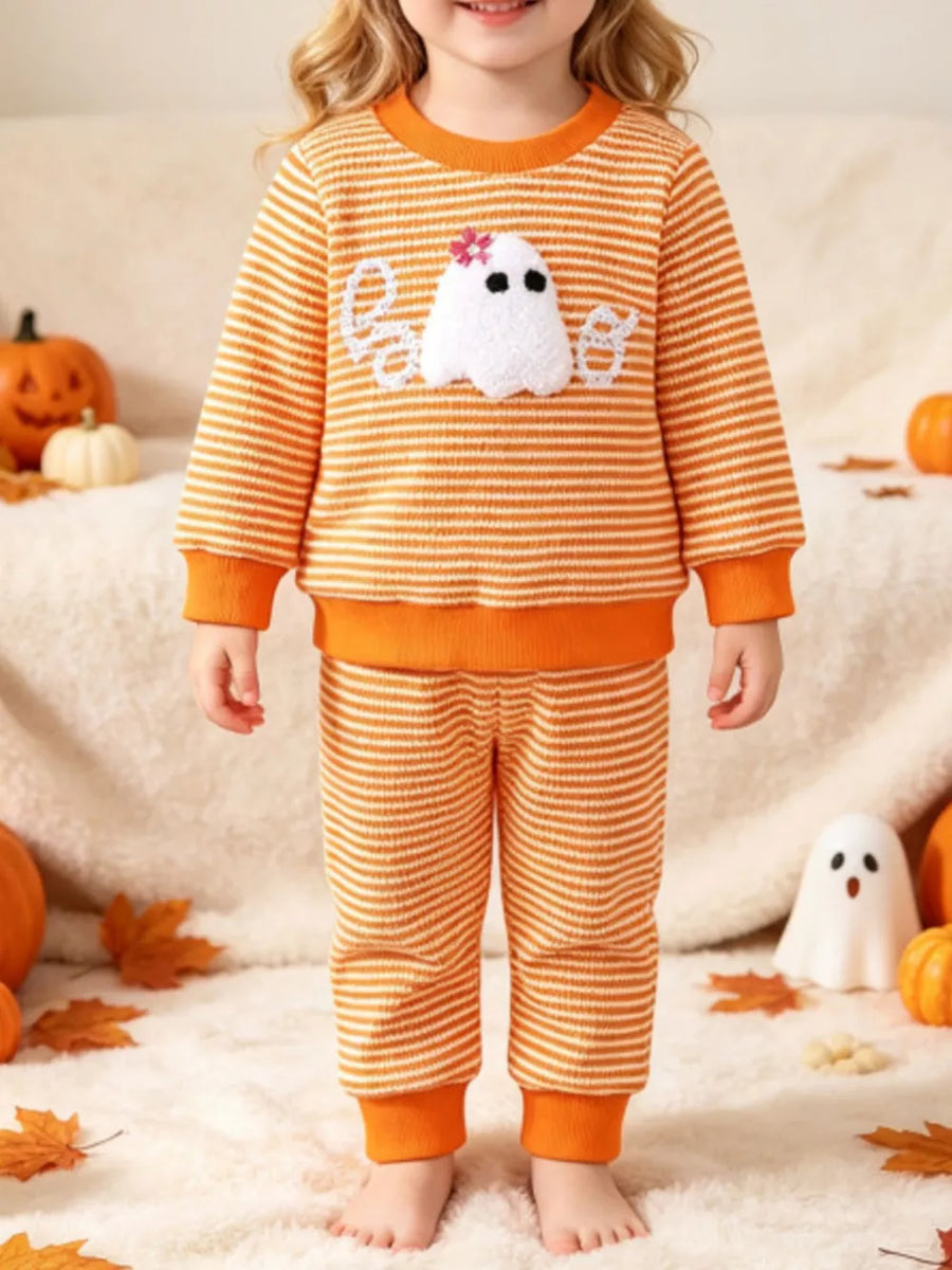 playful pajama set in white with crew neck