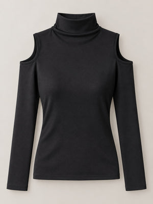 Smoke Gray fitted t-shirt with mock neck