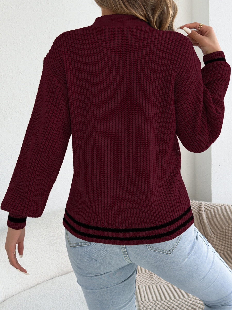 Camel pullover sweater with pullover and cable knit