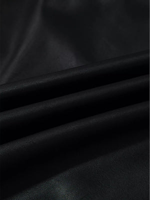 Black Vegan Leather Sleeveless Mini Dress