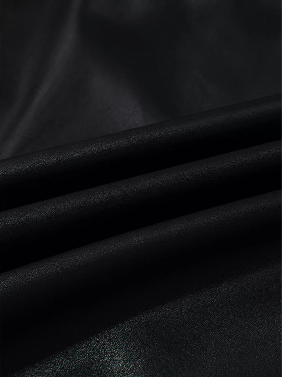 Black Vegan Leather Sleeveless Mini Dress