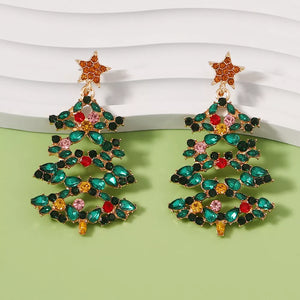 clear earrings with christmas tree design and not applicable