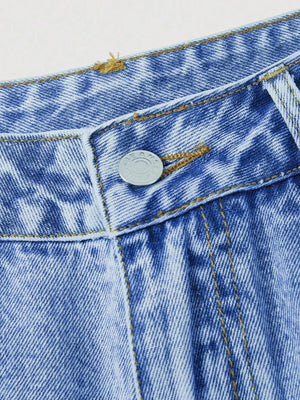 95%cotton, 5%spandex Care instructions: Machine wash cold denim shorts in Blue with regular silhouette