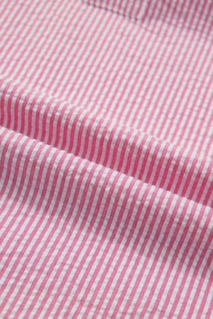 Textured Stripe Short Sleeve Blouse