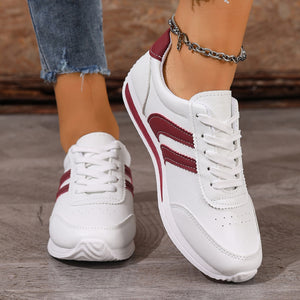 PU Leather,Rubber Imported Size & sneakers in Deep Red with athletic silhouette