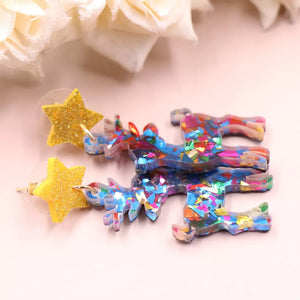 Alloy, Acrylic Care instructions: 1 earrings in pink with dangle silhouette
