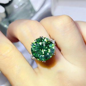 ring in emerald green featuring large gemstone and statement fit