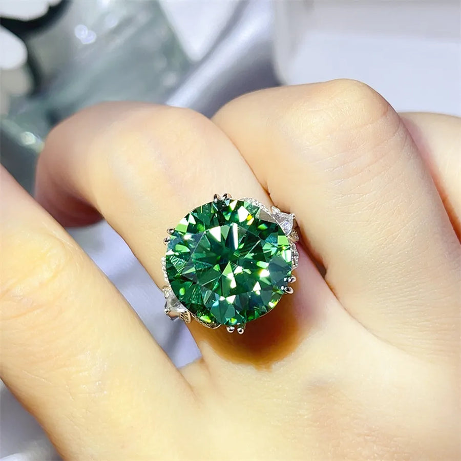 ring in emerald green featuring large gemstone and statement fit