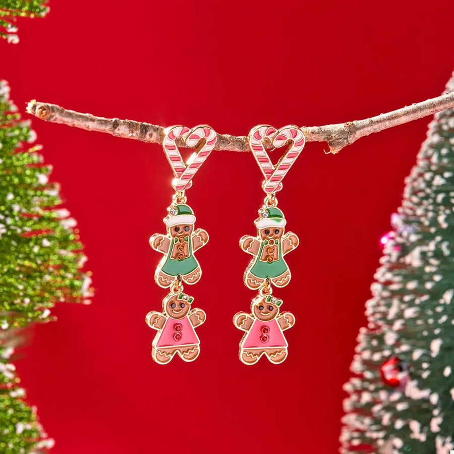 Pink earrings with long and hook