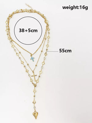 gold with necklace with layered 9