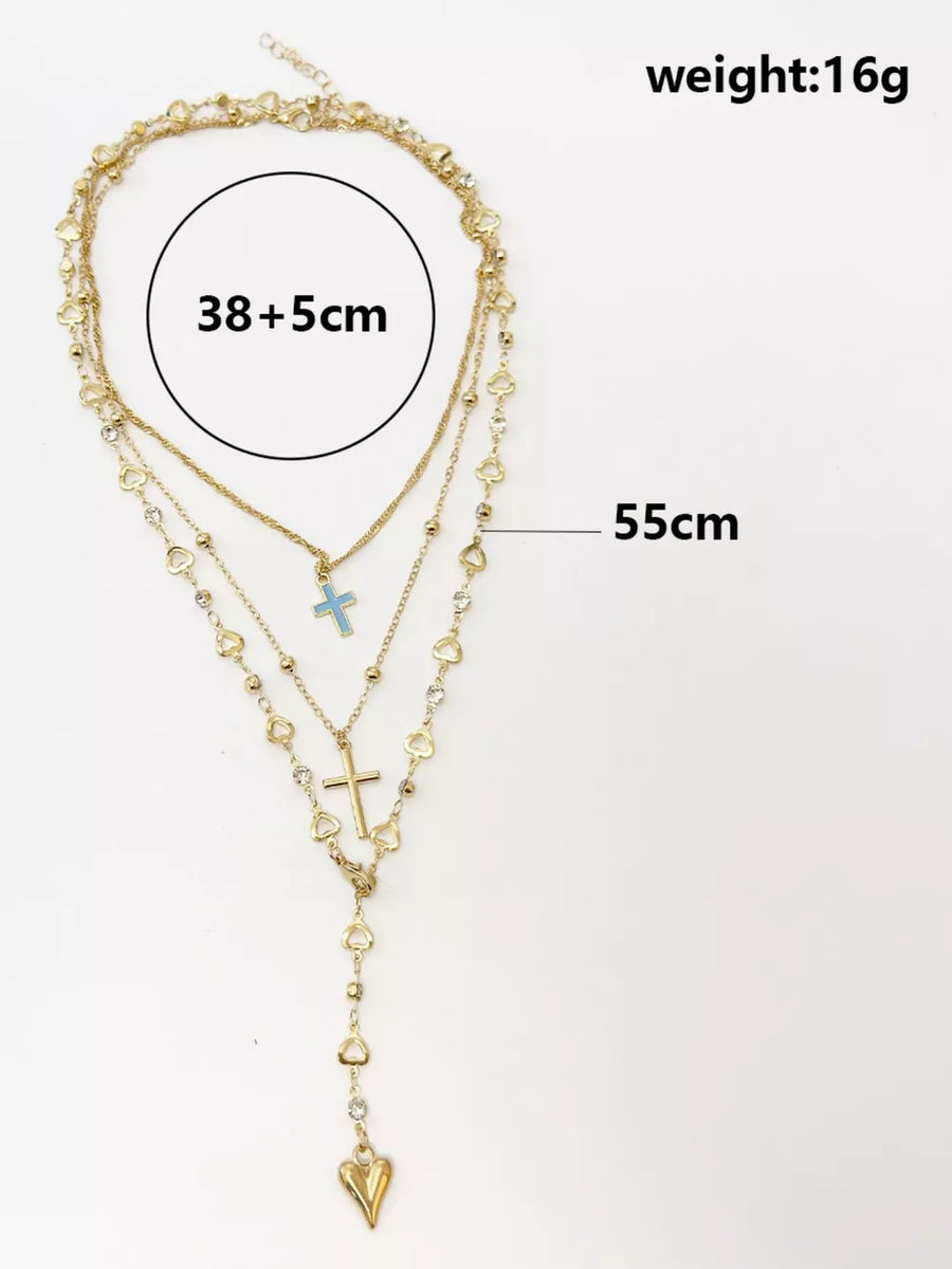 gold with necklace with layered 9
