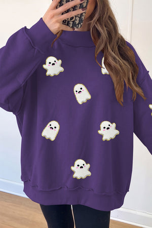 65% polyester, 35% cotton Care instructions: Machine wash cold tunic in purple with oversized silhouette