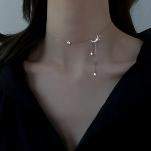 silver necklace with princess length and clasp