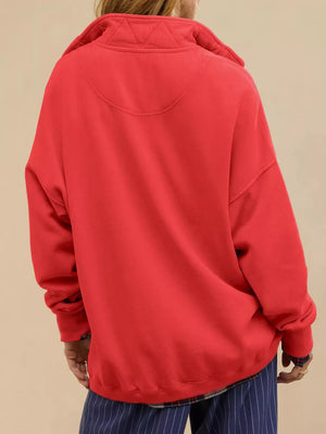 65% polyester, 30% viscose, 5% elastane Care instructions: Machine wash cold sweatshirt in Navy Blue with relaxed silhouette