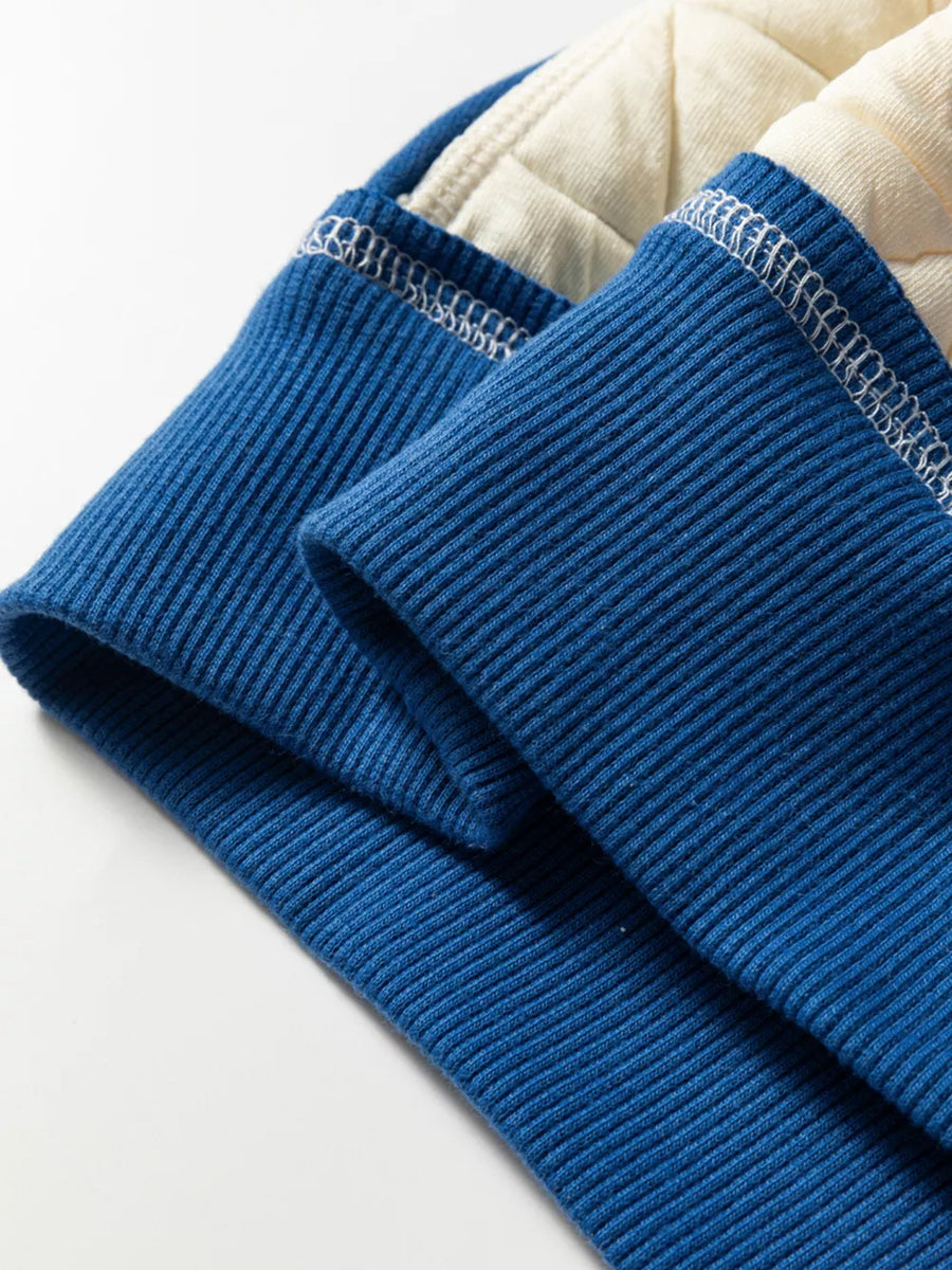 Quilted Fleece Color Block Oversize Hoodie option 8