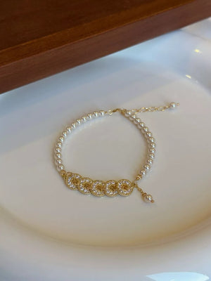 ACCESSORIES featuring geometric in gold with Synthetic Pearl,18K Gold-Plated,Alloy,Zircon Care instructions: Avoid wearing