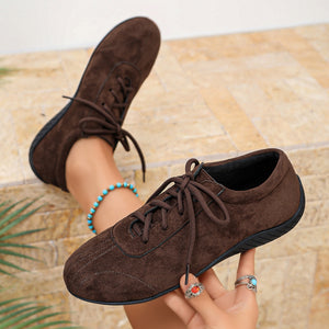 Round Toe Lace Up Sneakers Style 10600155344 in tan with round toe