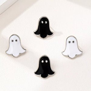 white earrings with mini and stud