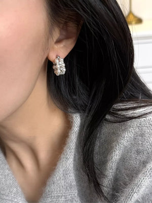 Silver earrings with mini and latch-back