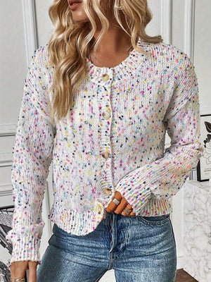 modern cardigan in White with collared