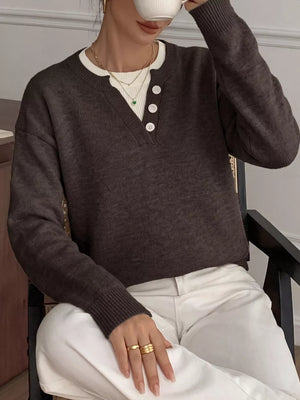 65% acrylic, 35% polyamide Care instructions: Machine wash cold pullover sweater in Black with relaxed silhouette