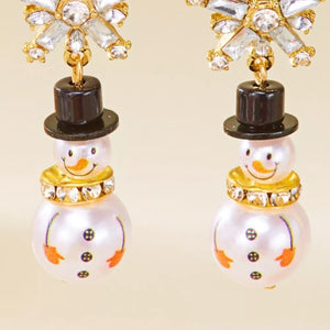 White earrings with 2 inches and post-back