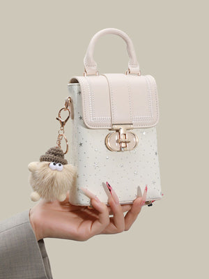 White crossbody bag with mini and turn-lock