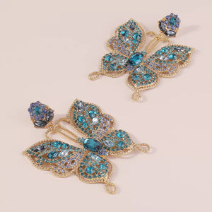 Turquoise earrings with long and post-back