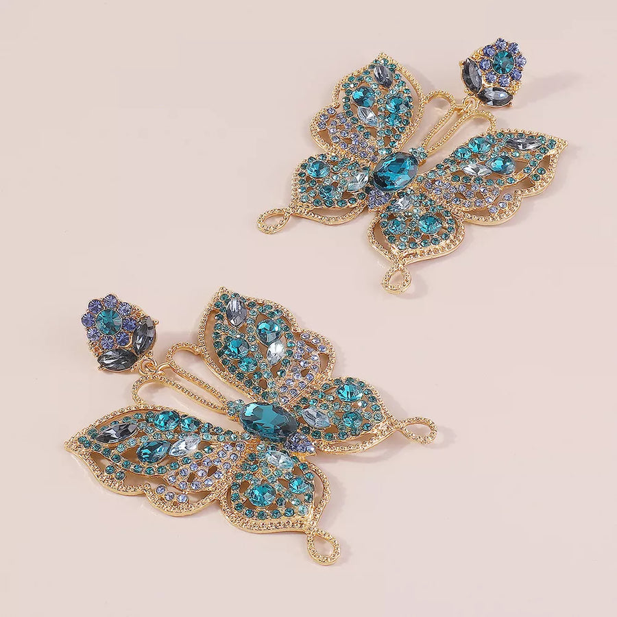Turquoise earrings with long and post-back
