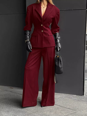 Wine Red with Two-Piece Sets 6