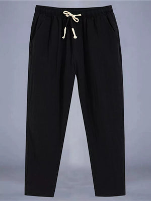 Men's Plus Size Drawstring Loose Fit Pants in Khaki