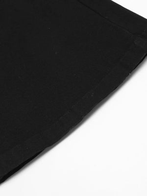 Men's High-waisted Slim-fit Flared Pants in Black