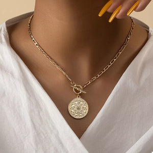 gold necklace with geometric and not applicable