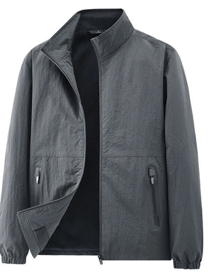athleisure windbreaker in Black with collared