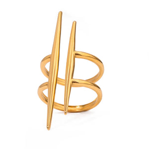 ring in Gold with geometric and gold-plated