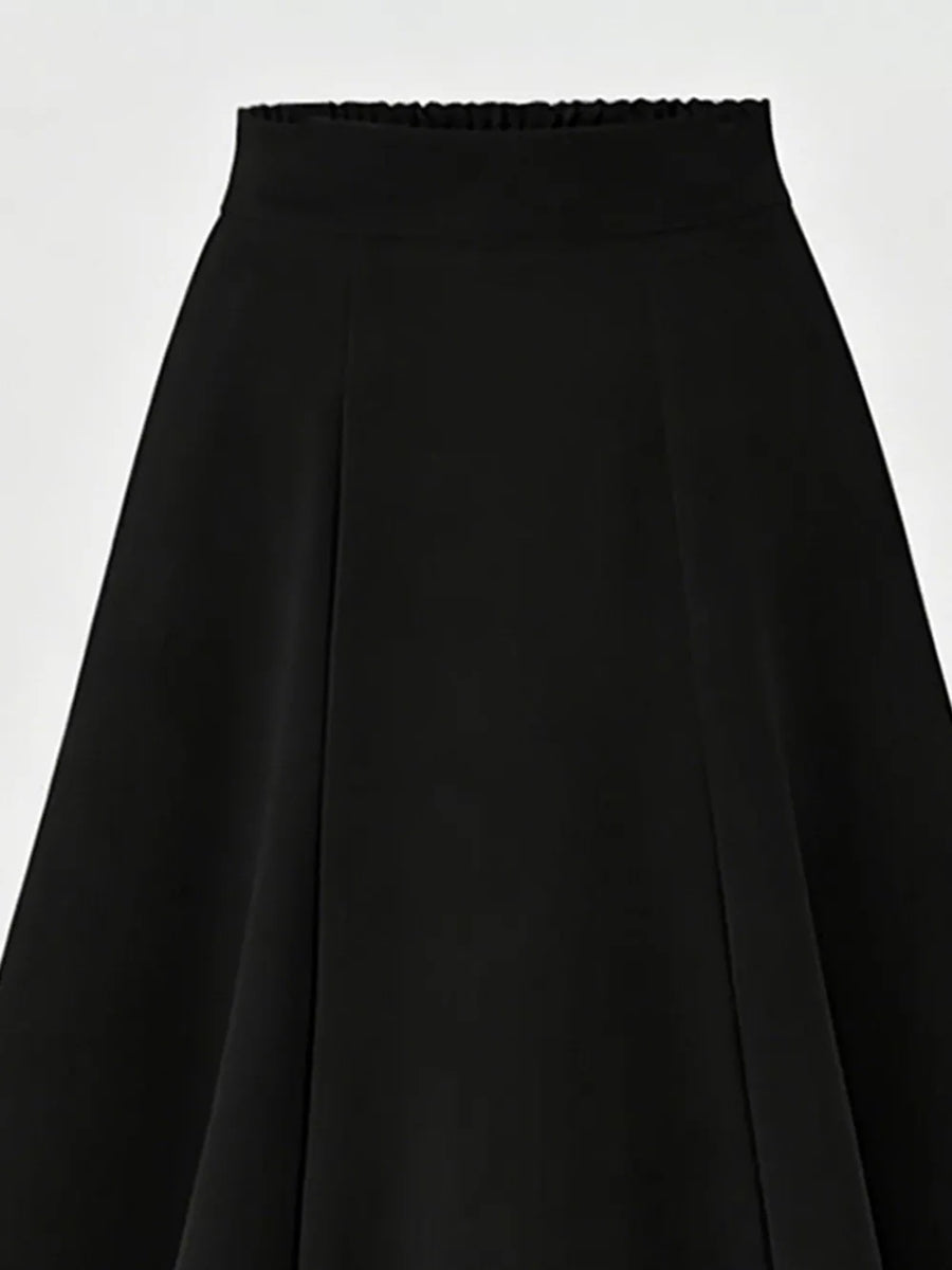 A-line Midi Skirt With Elastic Waistband, view 15