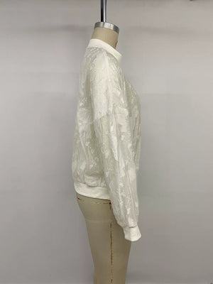 bomber jacket in Apricot with zipper and waist-length