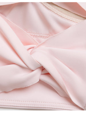 athleisure sports bra in Dusty Pink with halter