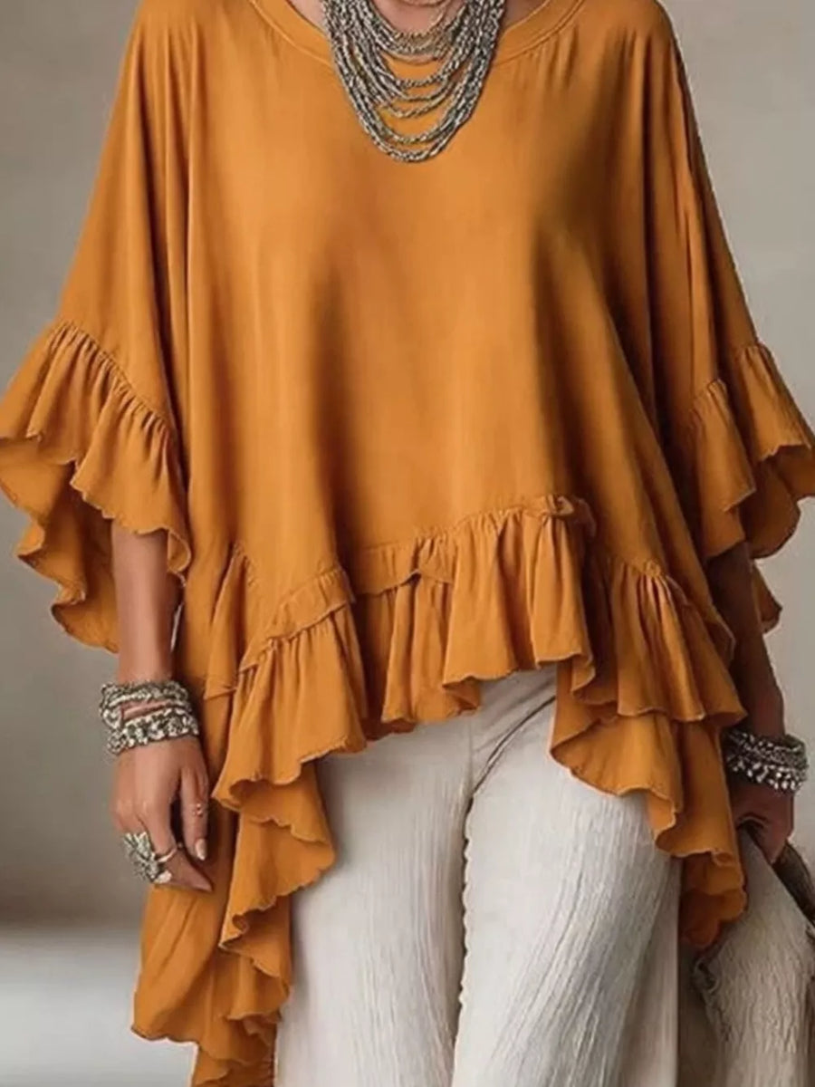 bohemian blouse in Dusty Pink with round neck