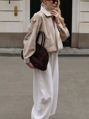 brown moto jacket