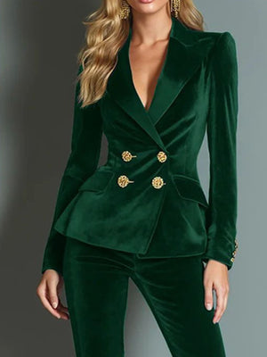 Black blazer with hip-length and button-front